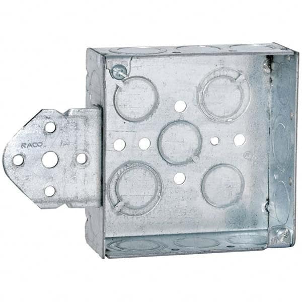 Hubbell-Raco - 4 x 6 x 1.563" Steel Square Device Box - Apex Tool & Supply