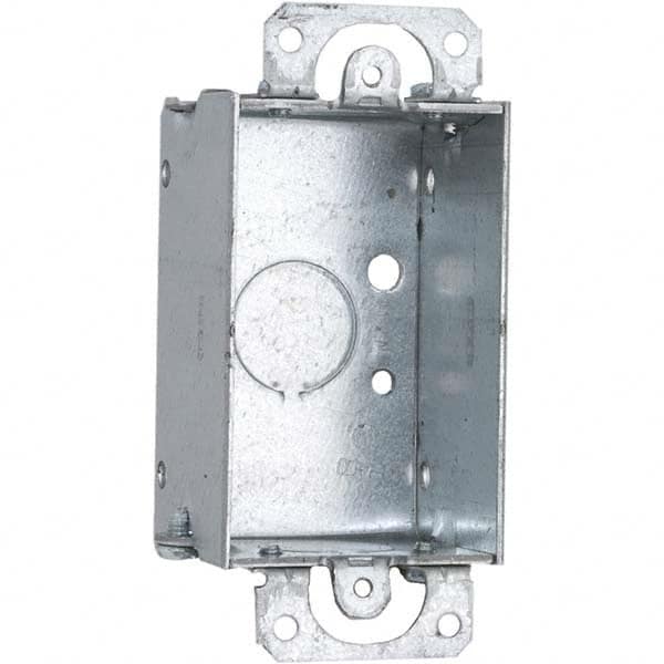 Hubbell-Raco - 4.22 x 2 x 1-1/2" Steel Rectangular Device Box - Apex Tool & Supply