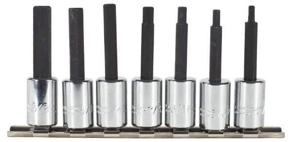 Proto - 7 Piece 3/8" Drive Inch Hex Bit Socket Set - 1/8 to 3/8" Hex - Apex Tool & Supply