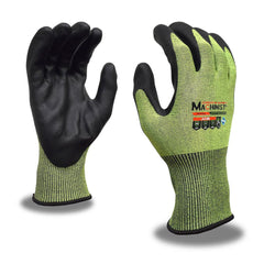 Puncture-Resistant Gloves:  Size  Large,  ANSI Cut  A5,  ANSI Puncture  3,  Nitrile,   ™HPPG ™ High Performance Polyethylene Graphene Hi-Vis Green & Black,  Palm & Fingertips Coated,  Engineered Yarn Lined,  High Performance Polyethylene Graphene (HPPG) B