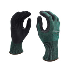 Puncture-Resistant Gloves:  Size  X-Large,  ANSI Cut  A4,  ANSI Puncture  0,  Micro-Foam Nitrile,   ™HPPG ™ High Performance Polyethylene Graphene (HPPG) Green & Black,  Palm & Fingertips Coated,  Engineered Yarn Lined,  High Performance Polyethylene Grap