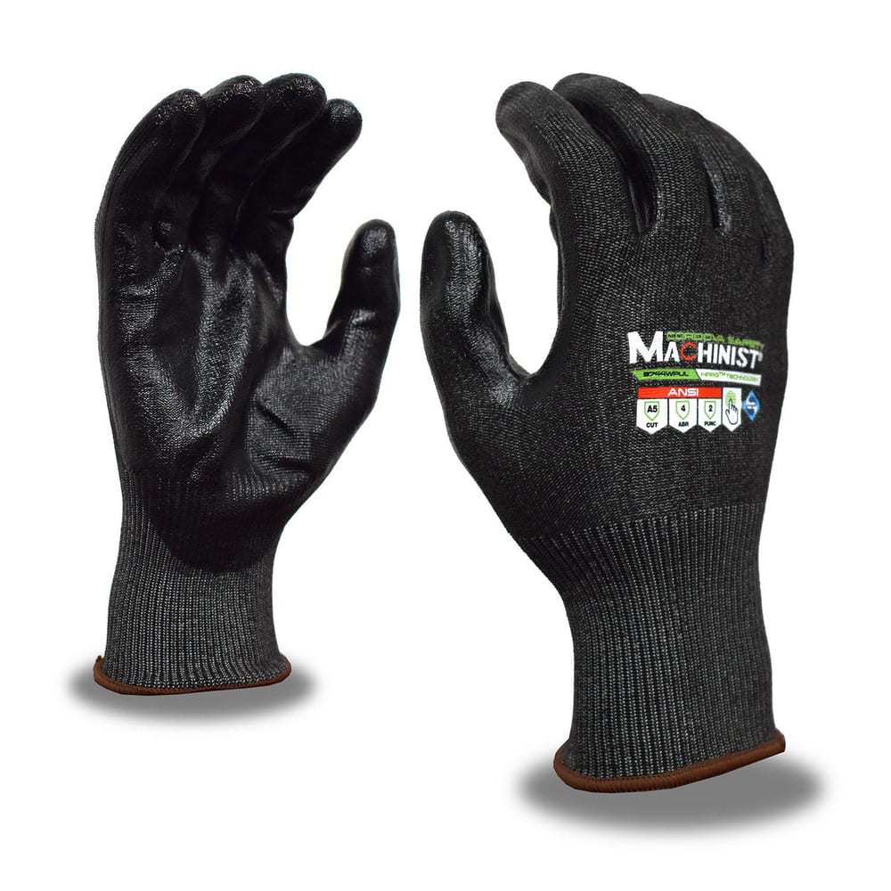 Puncture-Resistant Gloves:  Size  Small,  ANSI Cut  A5,  ANSI Puncture  3,  Polyurethane,   ™HPPG ™ High Performance Polyethylene Graphene Black,  Palm & Fingertips Coated,  Engineered Yarn Lined,  High Performance Polyethylene Graphene (HPPG) Back,  Poly