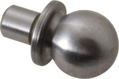 Jergens - 1/2" Ball Diam, 1/4" Shank Diam, Steel Construction Tooling Ball - 5/8" Ball Center to Shank Bottom, 5/16" Ball Center to Shoulder Bottom, with Shoulder - Apex Tool & Supply