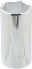 Proto - 1-1/4", 1/2" Drive, Deep Hand Socket - 6 Points, 3-1/4" OAL, Chrome Finish - Apex Tool & Supply