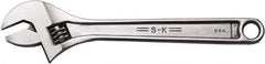 SK - 1-5/16" Jaw Capacity, 12" Standard Adjustable Wrench - Stainless Steel, Chrome Finish, 12-1/4" OAL - Apex Tool & Supply