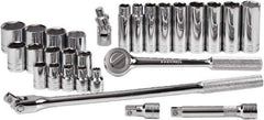 SK - 28 Piece 1/2" Drive Standard Deep Socket Set - 6 Points, 3/8 to 1-1/4", Inch Measurement Standard - Apex Tool & Supply