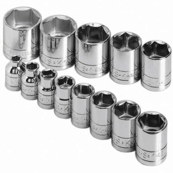 SK - 3/8" Drive Standard Socket Set - 1/4 to 1", Inch Measurement Standard - Apex Tool & Supply