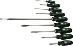 SK - 9 Piece Phillips & Slotted Screwdriver Set - Bit Sizes: Philips #0 to #2 - Apex Tool & Supply