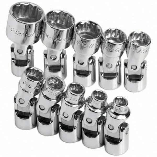 SK - 1/4" Drive Standard Socket Set - 3/16 to 9/16", Inch Measurement Standard - Apex Tool & Supply