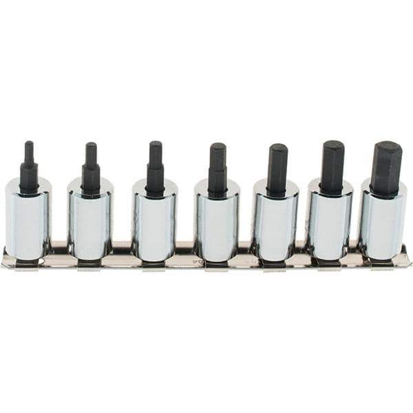 SK - 7 Piece 3/8" Drive Inch Hex Bit Socket Set - 1/8 to 3/8" Hex - Apex Tool & Supply