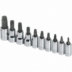SK - 10 Piece Torx Bit Socket Set - Comes in Rail - Apex Tool & Supply