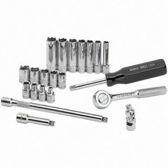 SK - 1/4" Drive Deep Socket Set - 4 to 12mm, Metric Measurement Standard - Apex Tool & Supply