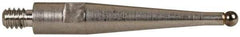 TESA Brown & Sharpe - 2mm Ball Diam, Carbide, Ball Test Indicator Contact Point - 1/2" Contact Point Length, Use with Brown & Sharpe TESATAST Dial Test Indicators - Apex Tool & Supply
