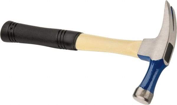 Vaughan Bushnell - 1-1/8 Lb Head, Straight Claw Hammer - 14" OAL, Steel Head, 27/32" Face Diam, Smooth Face, Fiberglass Handle with Grip - Apex Tool & Supply