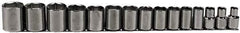 Proto - 15 Piece 1/2" Drive Socket Set - 6 Points, 3/8" to 1-1/4" Range, Inch Measurement Standard - Apex Tool & Supply