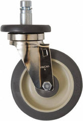 Eagle MHC - 5" Diam x 1-1/4" Wide x 8-1/4" OAH Stem Mount Swivel Caster - Polyurethane, 300 Lb Capacity, Plain Bearing, 1" Round Stem - Apex Tool & Supply
