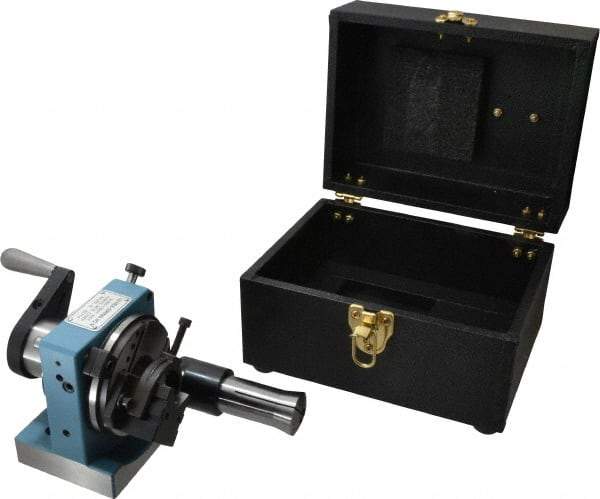Harig - 5C Compatible, 24 Increment, Horizontal Combination V-Block & Collet Indexer - 3" High Center, 1" Max Collet Capacity, 4" Wide x 3-1/2" Deep Base, 5-5/8" Overall Height, Manual & Motorized Operation - Apex Tool & Supply