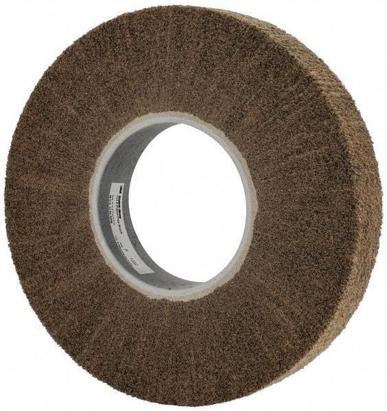 3M - 12" Diam Aluminum Oxide Cutting, Polishing Flap Wheel - 5" Hole, 2" Wide, Density 7, Nonwoven, Medium Grade, 3,400 Max RPM - Apex Tool & Supply