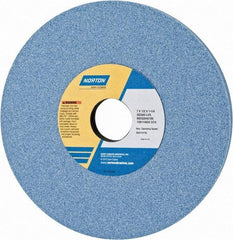 Norton - 7" Diam x 1-1/4" Hole x 1/2" Thick, L Hardness, 60 Grit Surface Grinding Wheel - Ceramic, Type 1, Medium Grade, 3,600 Max RPM, Vitrified Bond, No Recess - Apex Tool & Supply