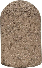 Norton - Type 18R, 2" Max Diam, 3" Head Thickness, 24 Grit Round Tip Plug - Aluminum Oxide, Very Coarse Grade, 5/8-11 Shank Thread - Apex Tool & Supply