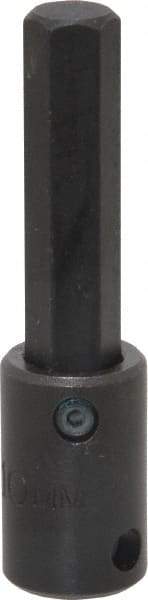 Proto - 3/8" Drive, 10mm Impact Hex Bit Socket - 1-5/8" Bit Length, 2-23/32" OAL - Apex Tool & Supply