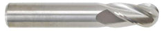 M.A. Ford - 0.3937" Diam, 25mm LOC, 4 Flute Solid Carbide Ball End Mill - TiN Finish, Single End, 70mm OAL, 10mm Shank Diam, Spiral Flute - Apex Tool & Supply