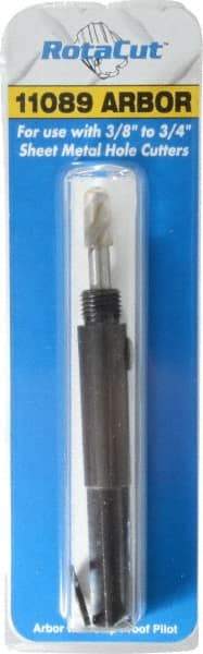 Hougen - 3/8 to 3/4" Tool Diam Compatibility, Straight Shank, Steel Integral Pilot Drill, Hole Cutting Tool Arbor - 3/8" Min Chuck, Threaded Shank Attachment, For RotaCut 11000 Series Hole Cutters - Apex Tool & Supply