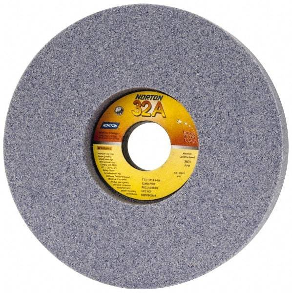 Norton - 7" Diam x 1-1/4" Hole x 1-1/2" Thick, I Hardness, 60 Grit Surface Grinding Wheel - Aluminum Oxide, Type 5, Medium Grade, 3,600 Max RPM, Vitrified Bond, One-Side Recess - Apex Tool & Supply