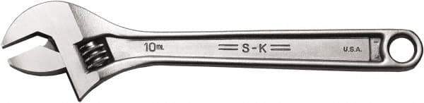 SK - 1-1/8" Jaw Capacity, 10" Standard Adjustable Wrench - Steel, Chrome Finish, 10" OAL - Apex Tool & Supply