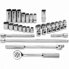 SK - 3/8" Drive Standard Deep Socket Set - 3/8 to 3/4", Inch Measurement Standard - Apex Tool & Supply