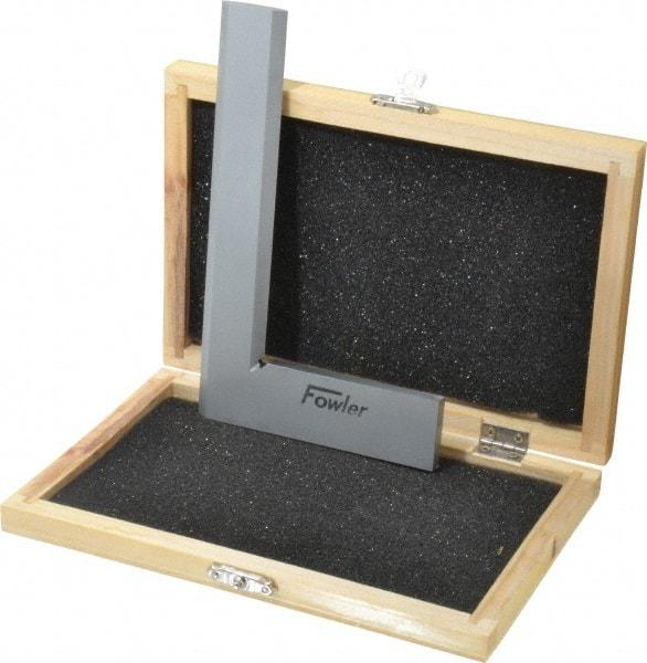 Fowler - 6-3/4" Blade Length, 4" Base Length Tool Steel Square - 0.0001" Accuracy, Beveled Edge - Apex Tool & Supply