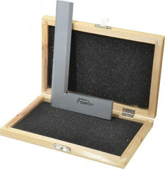Fowler - 6-3/4" Blade Length, 4" Base Length Tool Steel Square - 0.0001" Accuracy, Beveled Edge - Apex Tool & Supply