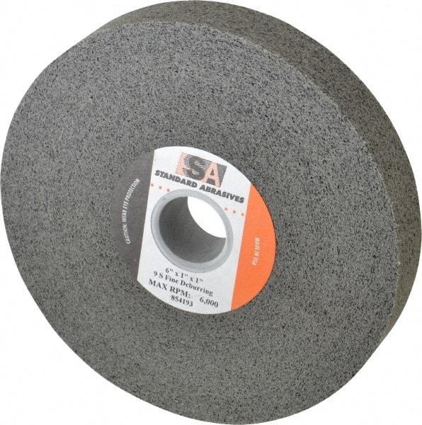 Standard Abrasives - 6" Diam, 1" Center Hole, Fine Grade, Silicon Carbide Deburring Wheel - Convolute, Density 9 Hard, 6,000 RPM - Apex Tool & Supply