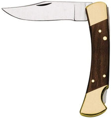 Proto - 3-1/4" Blade, Clip Point Folding Knife - Wood - Apex Tool & Supply