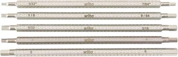 Wiha - 5 Piece Hex Drive Bit Set - Ball End Hex Point - Apex Tool & Supply