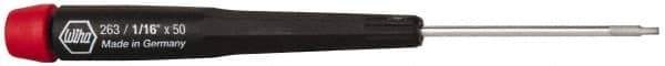 Wiha - 1/16" Precision Miniature Hex Driver - 1-31/32" Bade Length, Tapered Handle, 5-3/4" OAL - Apex Tool & Supply