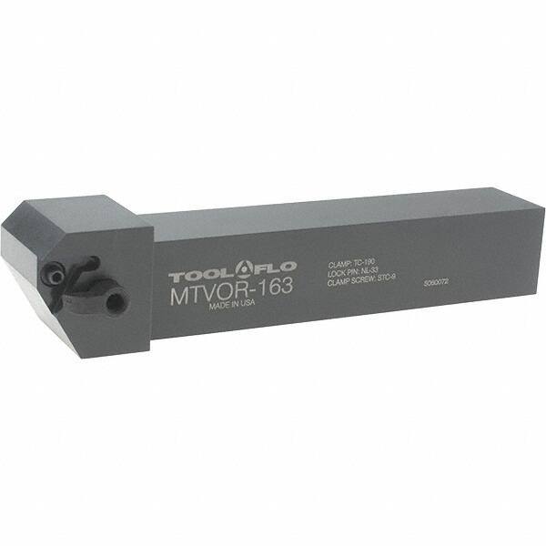 Tool-Flo - External Thread, Right Hand Cut, 1" Shank Width x 1" Shank Height Indexable Threading Toolholder - 6" OAL, T.MA/C 32 Insert Compatibility, MTVO Toolholder, Series On-Edge - Apex Tool & Supply
