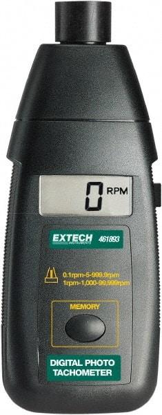 Extech - Accurate up to 0.05%, Noncontact Tachometer - 6.7 Inch Long x 2.8 Inch Wide x 1-1/2 Inch Meter Thick, 5 to 99,999 RPM Measurement - Apex Tool & Supply