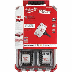 Milwaukee Tool - Hole Saw Kits Minimum Saw Diameter (Inch): 1-1/2 Maximum Saw Diameter (Inch): 4-1/4 - Apex Tool & Supply
