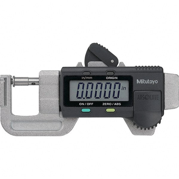 Mitutoyo - Electronic Thickness Gages Minimum Measurement (mm): 0.00 Minimum Measurement (Decimal Inch): 0.0000 - Apex Tool & Supply