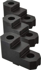 H & R Manufacturing - 10" Max Chuck Diam Compatibility, Mild Carburized Steel Tongue & Groove Hard Lathe Top Jaws - 2 Steps, 1/2" Groove Width, 1-3/4" Wide x 3.92" Long x 2-15/32" High - Apex Tool & Supply