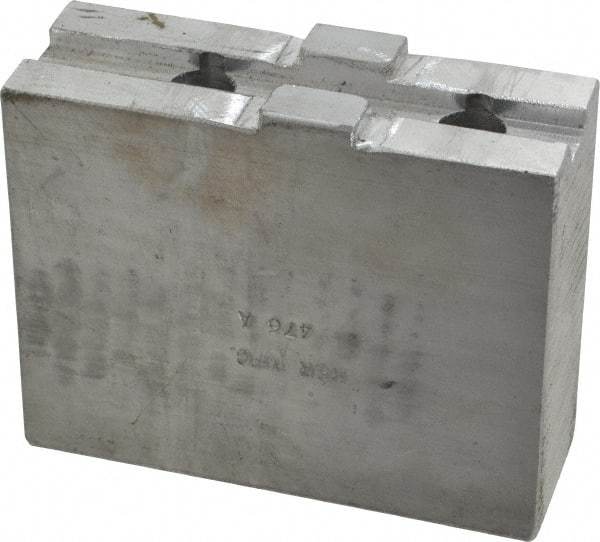 H & R Manufacturing - Tongue & Groove Attachment, Square Soft Lathe Chuck Jaw - Aluminum, 2.12" Btw Mount Hole Ctrs, 4-1/4" Long x 1-1/2" Wide x 3-3/8" High, 1/2" Groove - Apex Tool & Supply