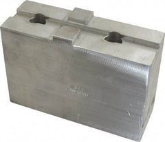 H & R Manufacturing - Tongue & Groove Attachment, Square Soft Lathe Chuck Jaw - Aluminum, 3" Btw Mount Hole Ctrs, 5-5/8" Long x 2" Wide x 3-3/16" High, 1/2" Groove - Apex Tool & Supply