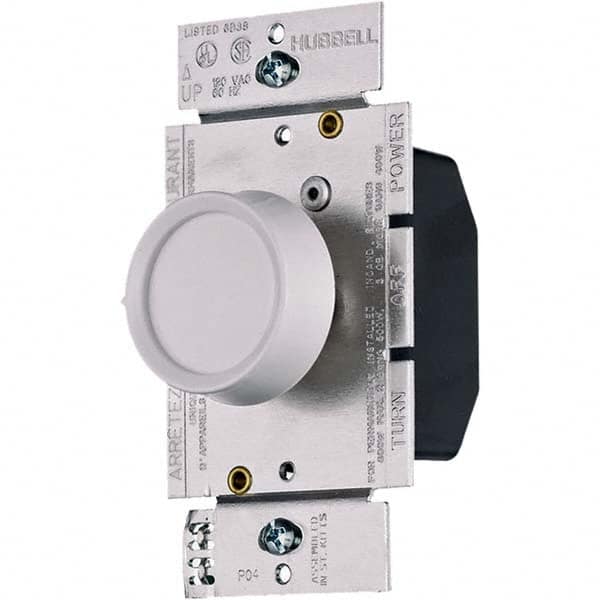 Hubbell Wiring Device-Kellems - 3 Pole, 120 VAC, 5 Amp, Residential Grade Rotary Dimmer Switch - Apex Tool & Supply