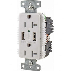 Hubbell Wiring Device-Kellems - USB Receptacles Number of USB Ports: 2 Number of Receptacles: 2 - Apex Tool & Supply