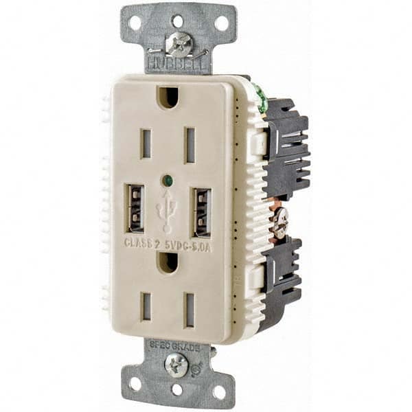 Hubbell Wiring Device-Kellems - USB Receptacles Number of USB Ports: 2 Number of Receptacles: 2 - Apex Tool & Supply