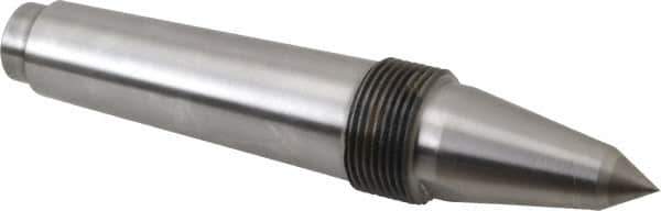 Riten - 5/8" Head Diam, Carbide-Tipped Steel Long Point Solid Dead Center - 4MT Morse Taper, 5/8" Point Diam, 2-9/32" Point Length, 3-3/32" OAL - Apex Tool & Supply