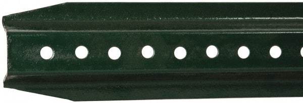 NMC - 6' High, Traffic Sign Post - Steel, 3/8" Hole Diam, Green - Apex Tool & Supply