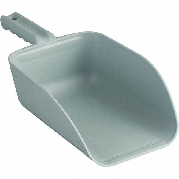 Remco - 82 oz Gray Polypropylene Flat Bottom Scoop - 5.9" Wide x 3.3" Deep Bowl, 4-1/2" Handle Length, 15.1" OAL - Apex Tool & Supply