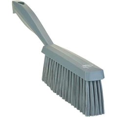 Vikan - 14" OAL, Polyester Staple Set Bench Brush - 2" Bristle Length, 6-3/8" Long Head, Straight Polypropylene Handle, Gray - Apex Tool & Supply